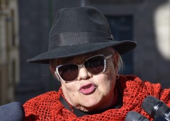 La sanadora de CC Silvia Salame, en conferencia de prensa pasada en plaza Murillo.