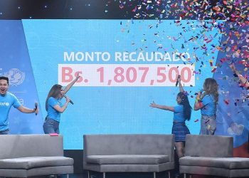 La teletón organizada por Unicef logró recaudar Bs 1,8 millones que irá en beneficio de 25.000 niños.