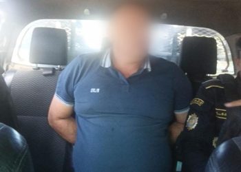 El alcalde de Cuilapa (departamento de Santa Rosa Guatemala),Esvin Fernando Marroquín tras su captura solicitada por EEUU.