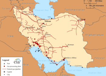 Infraestructura del gas iraní por donde pasará la venta a Irak