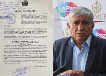 La citación emitida por el Ministerio Público contra el alcalde de La Paz, Iván Arias.