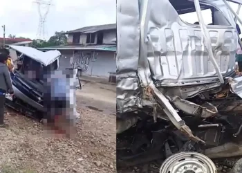 La camioneta fue la más afectada por el choque/RRSS