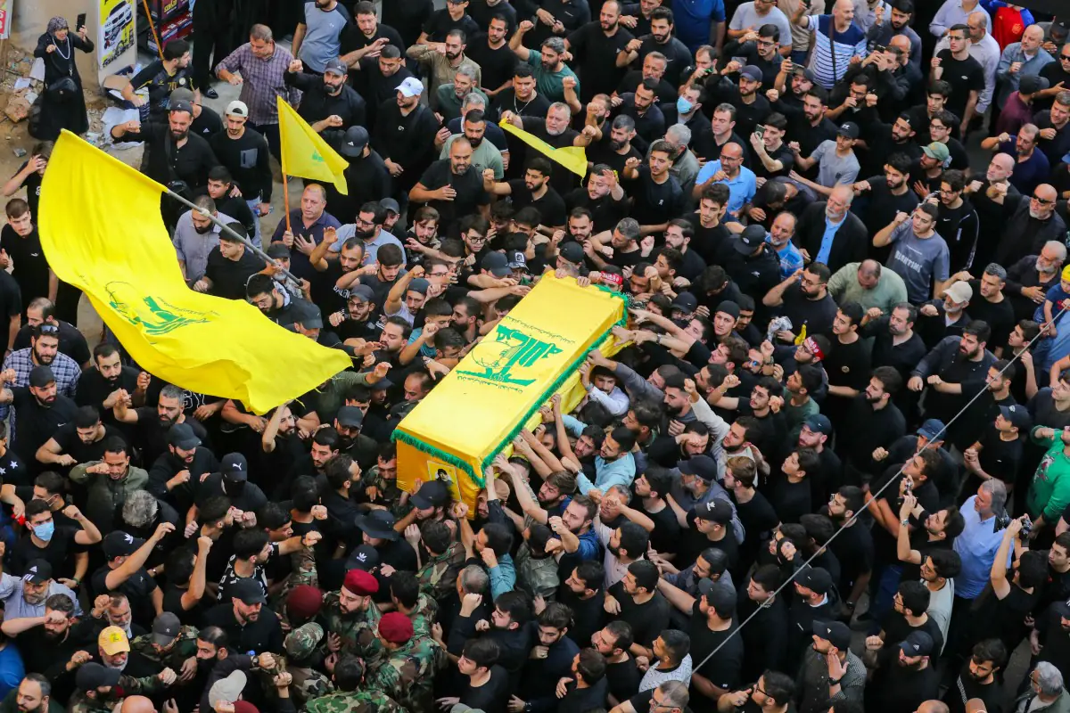 Cientos de simpatizantes de Hezbolá se congregaron al sur de Beirut/AFP
