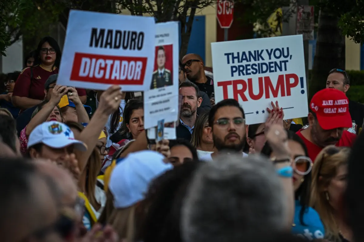 Venezolanos residentes en Estados Unidos celebran la captura de Maduro/AFP