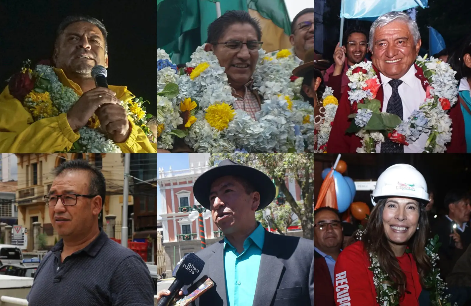 Algunos candidatos a gobernador y alcalde de La Paz y El Alto: Composición: Oswaldo Aguirre
