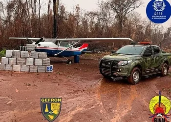 La aeronave y la droga decomisada/Gefron