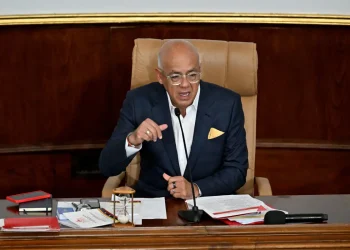 El presidente de la Asamblea Nacional de Venezuela, Jorge Rodríguez, dirige una sesión plenaria en la Asamblea Nacional /AFP