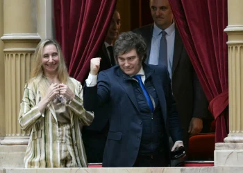Javier Milei en una sesión anterior en el Congreso/AFP