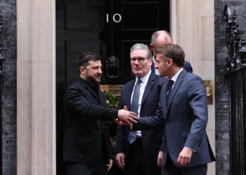 Merz, Macron y Starmer se reunieron con Zelenski/AFP
