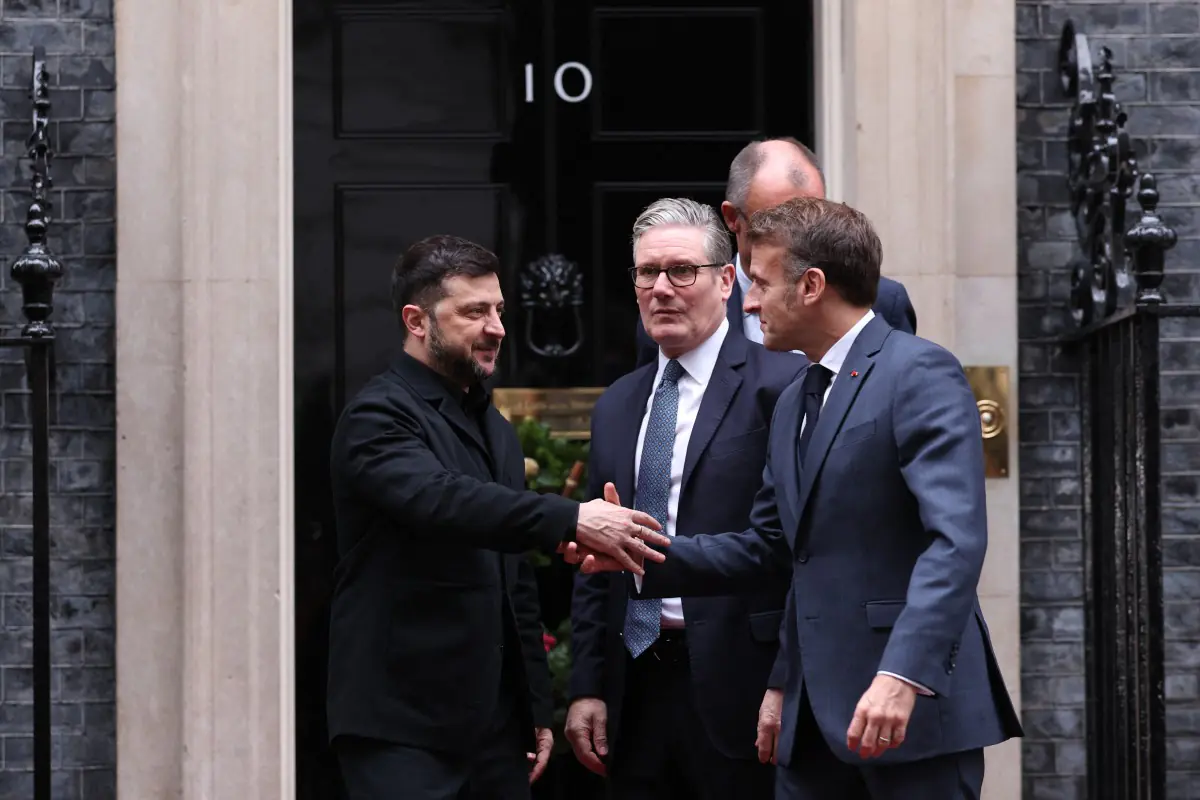 Merz, Macron y Starmer se reunieron con Zelenski/AFP