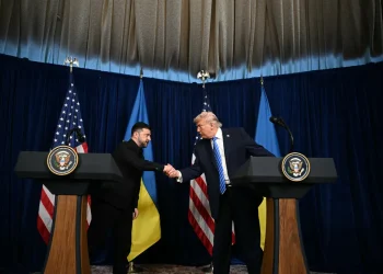 Trump y Zelenski hablaron con los periodistas al final de la reunión/AFP