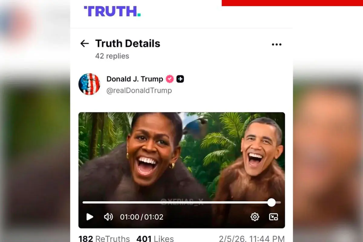 Trump borra un video racista que mostraba a los Obama como simios