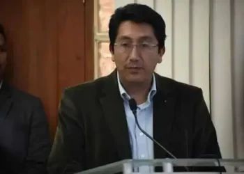 El exgerente de la CNS René Delgado fue aprehendido. FOTO ABI