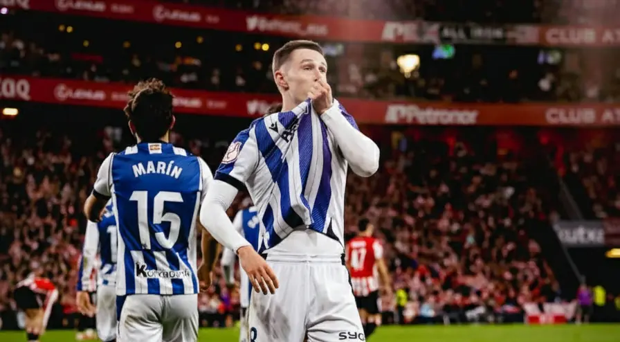 Real Sociedad gana al Athletic (1-0) y toma ventaja en semis de Copa
