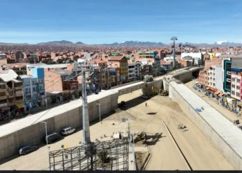El Distribuidor de Río Seco está entre las obras que serán entregadas por el aniversario de El Alto. FOTO: GAMEA