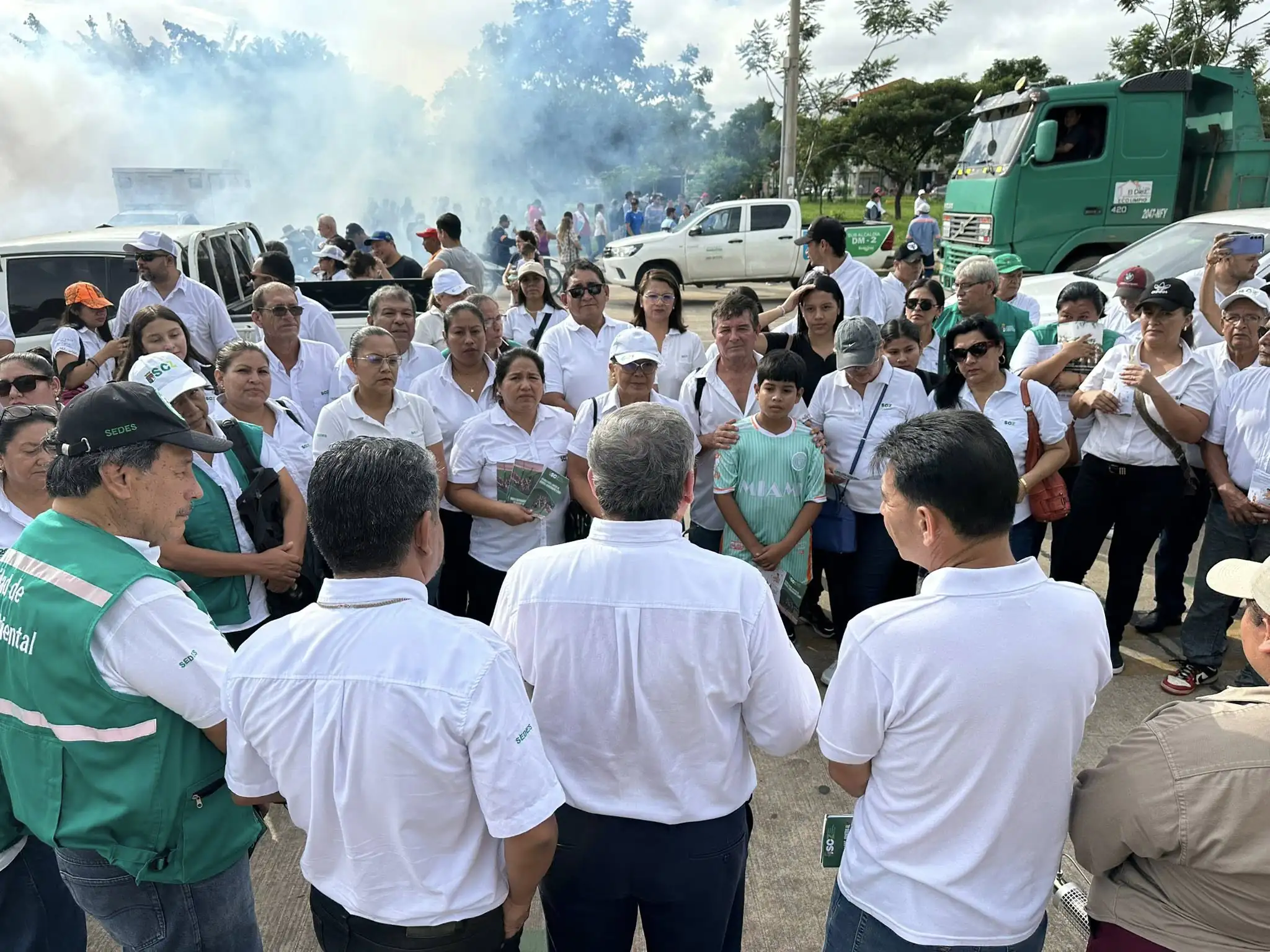 La cruzada contra el chikungunya fue suspendida por las intensas lluvias en Santa Cruz. FOTO: SEDES