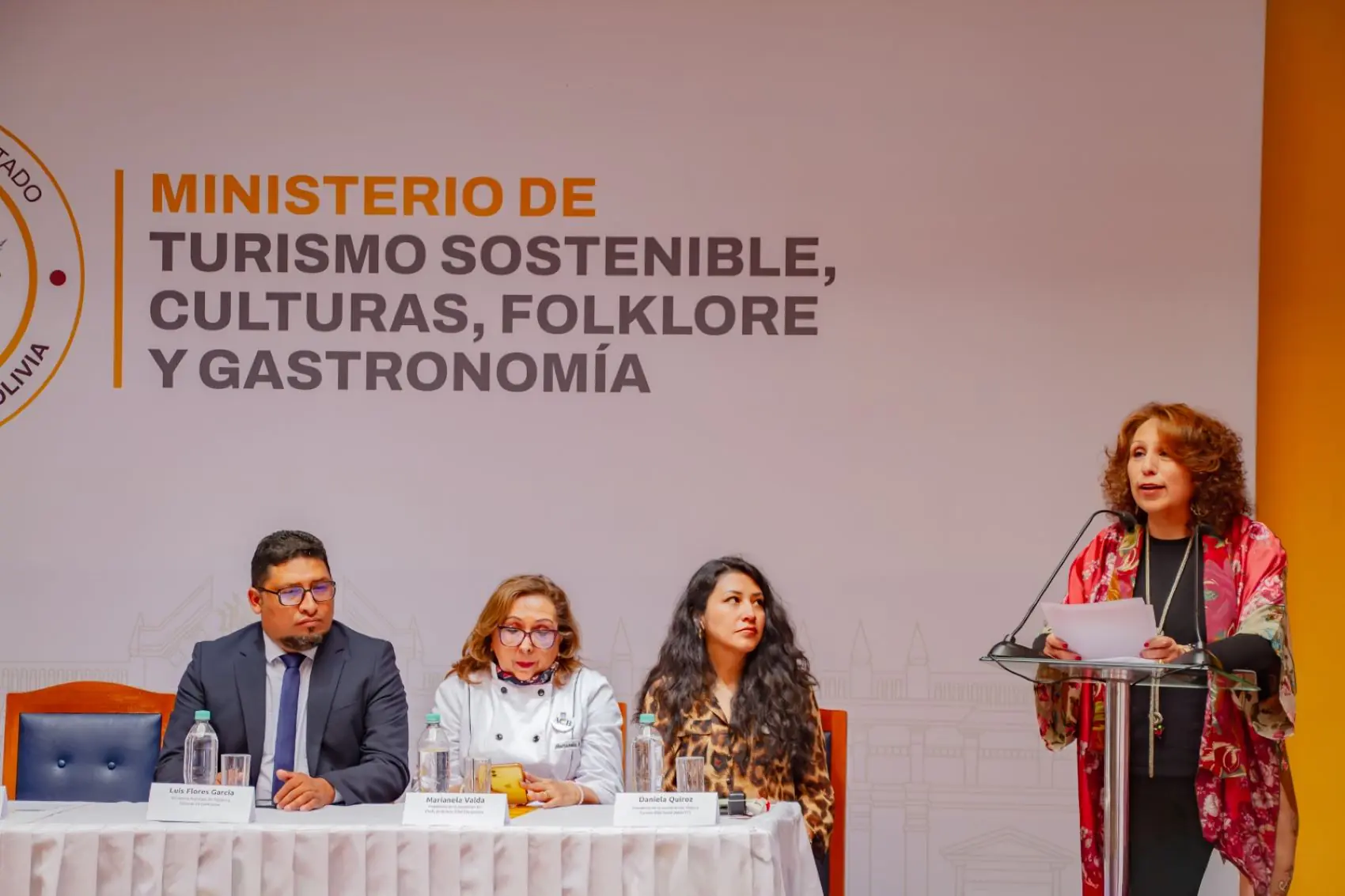 La ministra de Turismo, Cynthia Yañez, en el lanzamiento de las actividades de Semana Santa. FOTO: Viceminsterio de Gastronomía