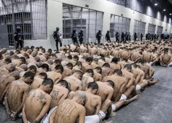 Los detenidos en la megacárcel del CECOT/AFP