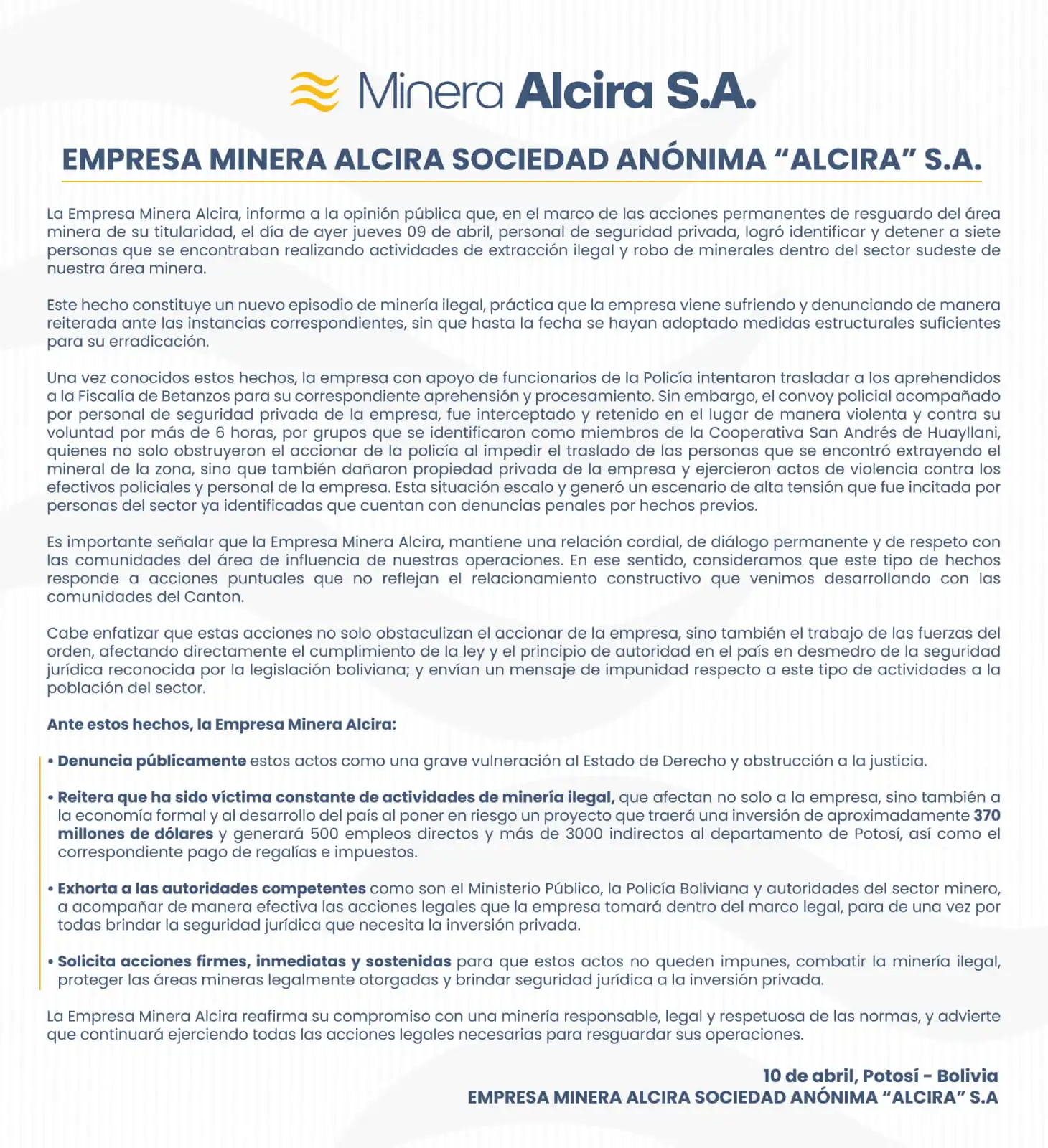 COMUNICADO