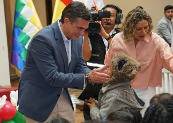 El presidente Rodrigo Paz y la primera dama, María Elena Urquidi/APG