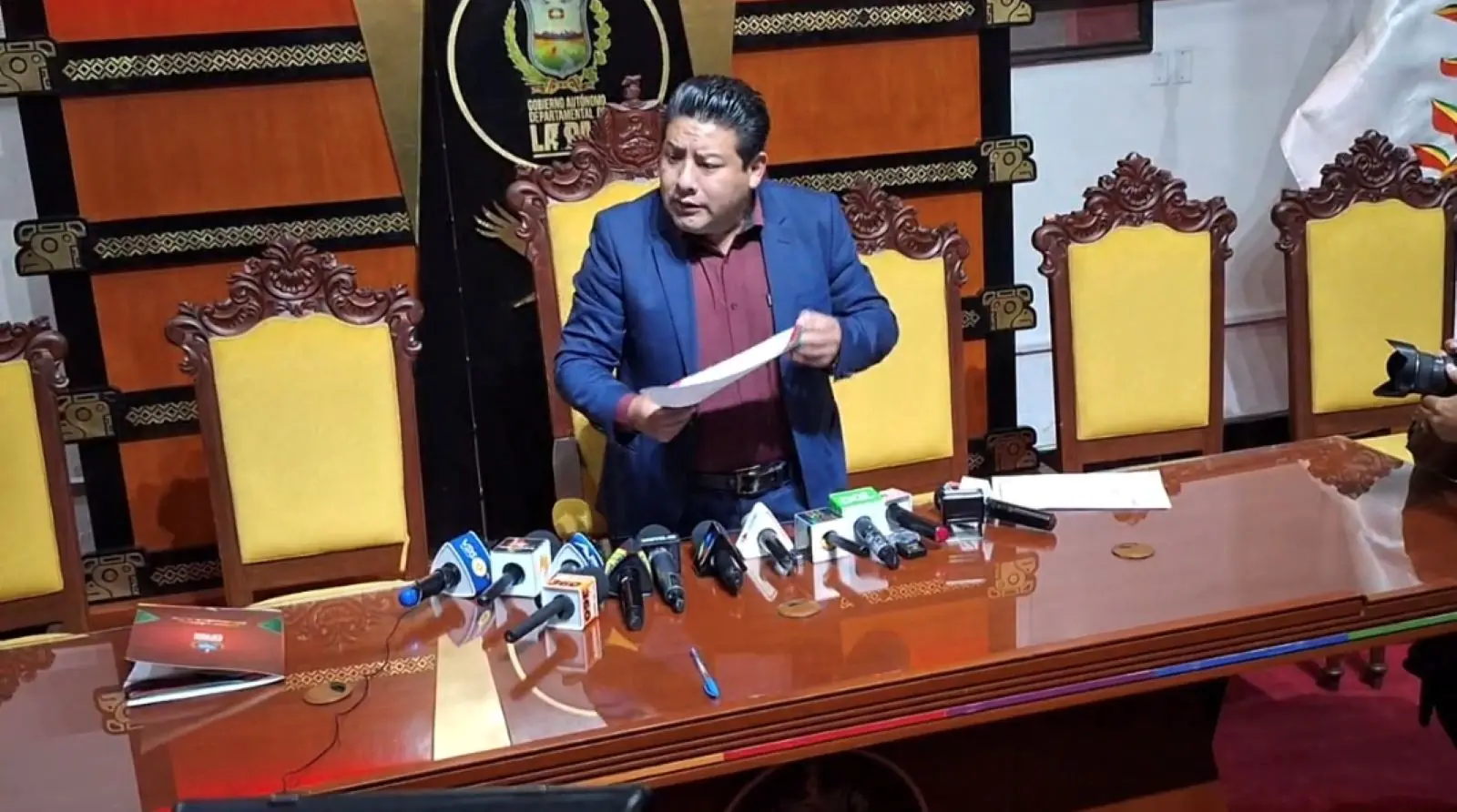 El gobernador de La Paz, Santos Quispe. FOTO: Captura