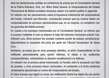 El comunicado publicado por la VIcepresidencia/RRSS