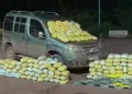El vehículo y la carga de droga incautada/PRF