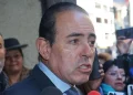 El alcalde electo de La Paz, César Dockweiler, en conferencia de prensa. FOTO: APG
