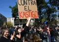 La movilización tomó el centro de Santiago/AFP