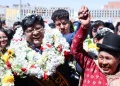 El alcalde de El Alto, Eliser Roca, en su ingreso al Jach'a Uta. FOTO: RRSS