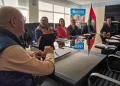 Reunión entre autoridades de EPSAS y el alcalde César Dockweiler. FOTO: EPSAS