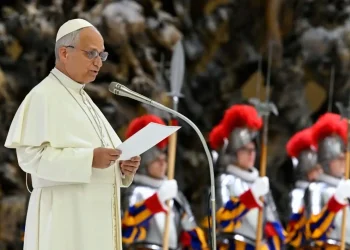 El papa León XIV en un acto en el Vaticano/Vatican Media