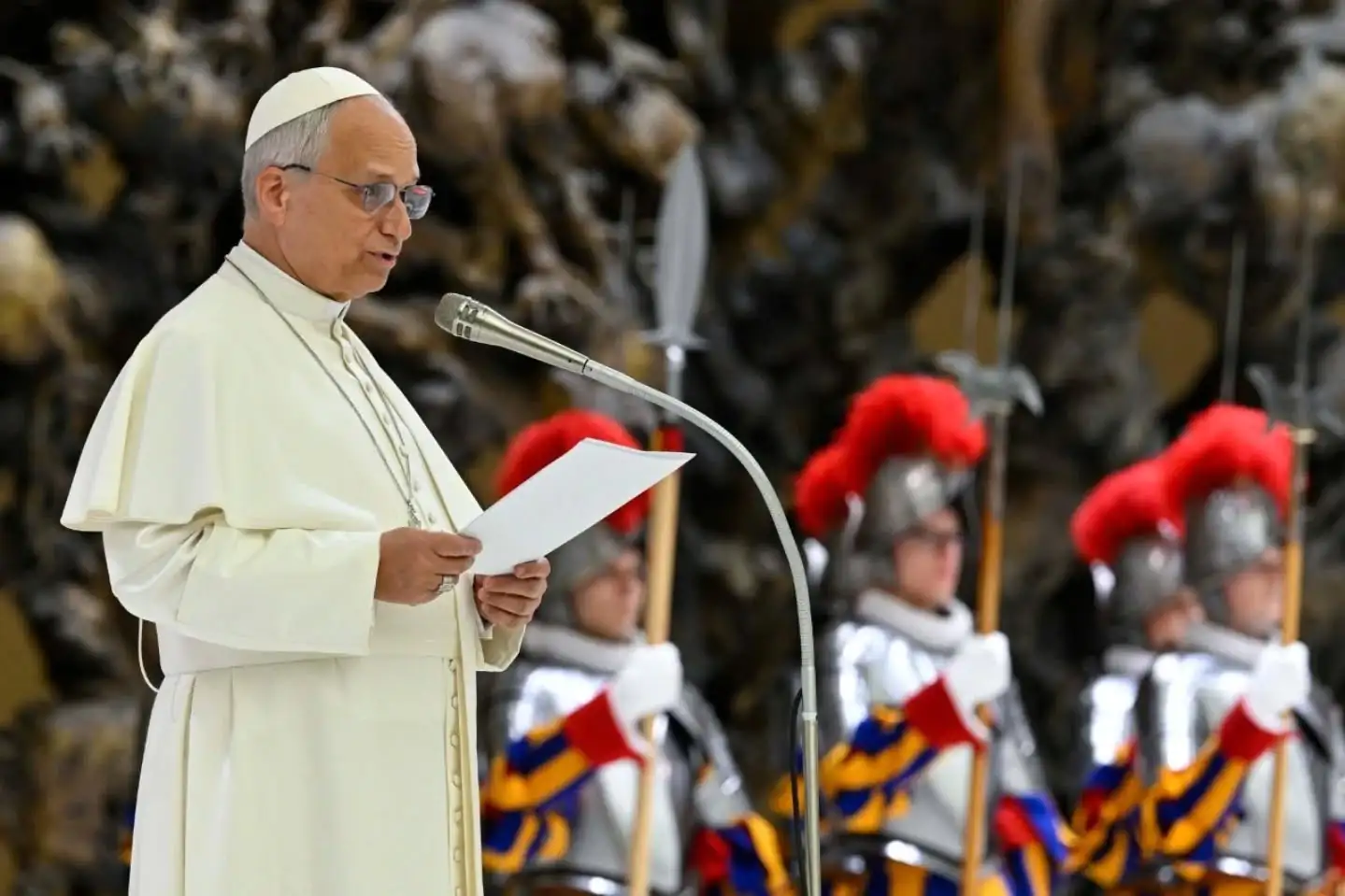 El papa León XIV en un acto en el Vaticano/Vatican Media