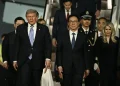 Donald Trump a su llegada a Pekín/AFP