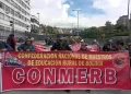 Marcha de los maestros rurales. FOTO: RRSS