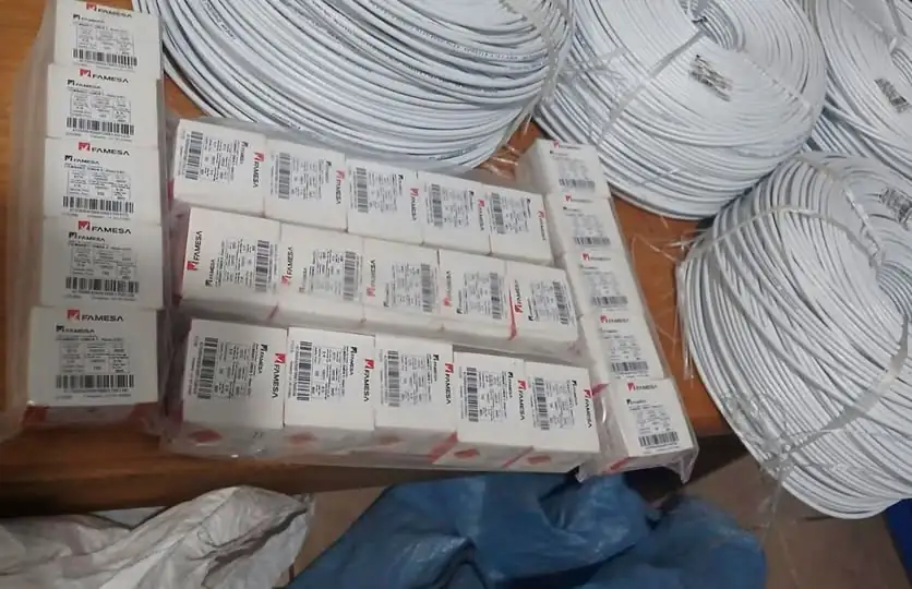 Los explosivos y los rollos de mecha lenta decomisados/RRSS