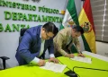 La firma del convenio/Fiscalía General