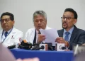 Conferencia de prensa del Colegio Médico de La Paz. FOTO: Colegio Médico
