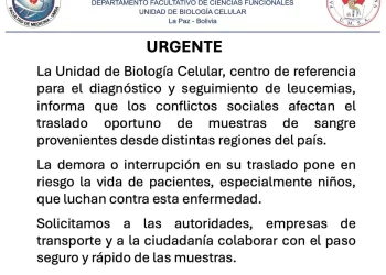 Bloqueos evitan llegada de muestras para detectar leucemia infantil