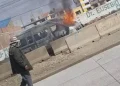 El minibús fue apedreado e incendiado/RRSS