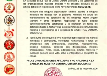 La COB condiciona el diálogo al Gobierno