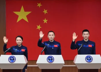 Los astronautas chinos/AFP
