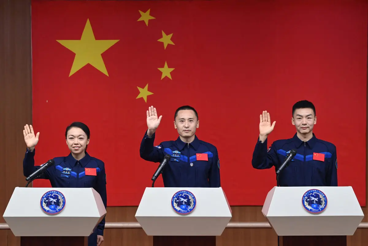 Los astronautas chinos/AFP