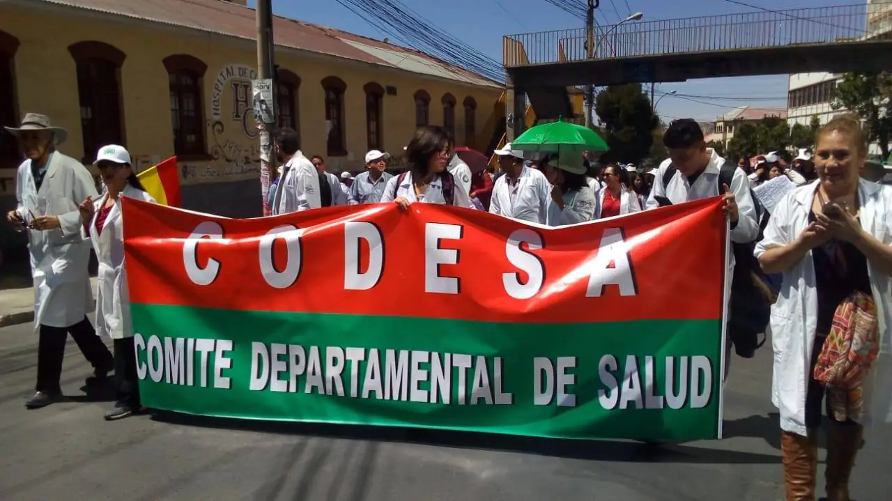 Médicos de La Paz alistan marcha de 'mandiles blancos' contra los bloqueos. FOTO: RRSS
